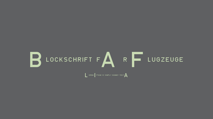 Blockschrift für Flugzeuge Font