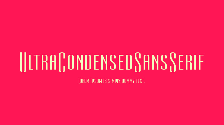 UltraCondensedSansSerif Font