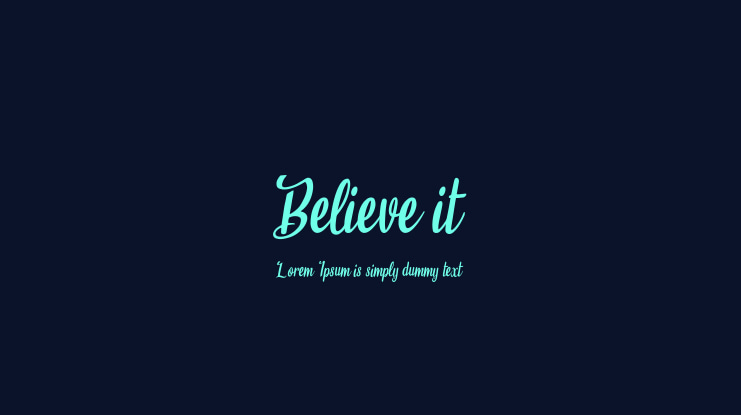 Believe it Font