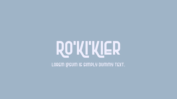 Ro'Ki'Kier Font Family