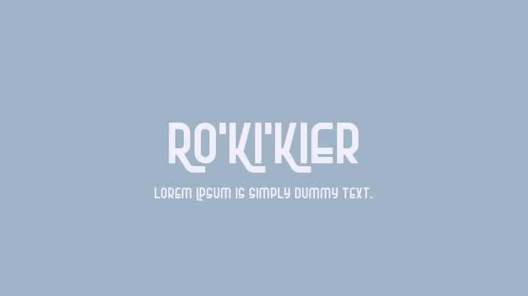 Ro'Ki'Kier Font Family