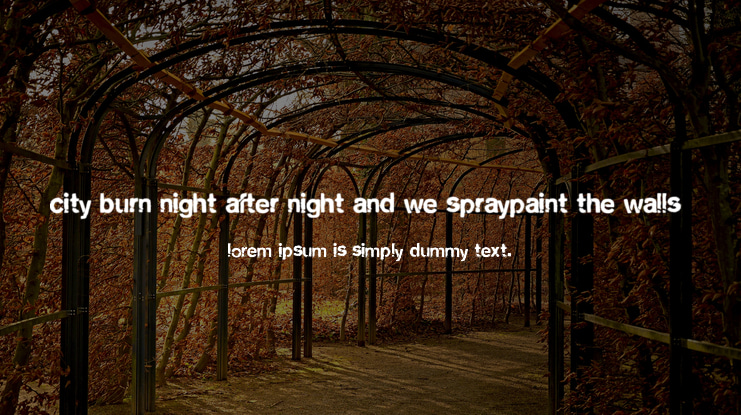 city burn night after night and we spraypaint the walls Font