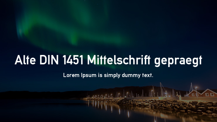 Alte DIN 1451 Mittelschrift gepraegt Font