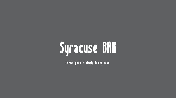 Syracuse BRK Font