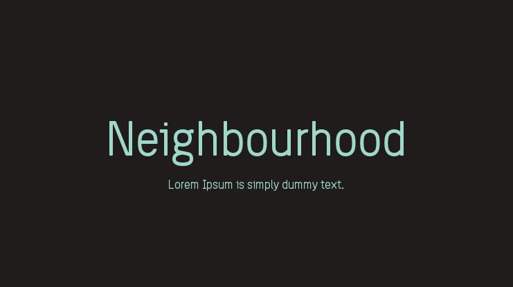 Neighbourhood Font