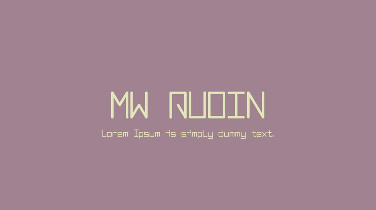 MW QUOIN Font