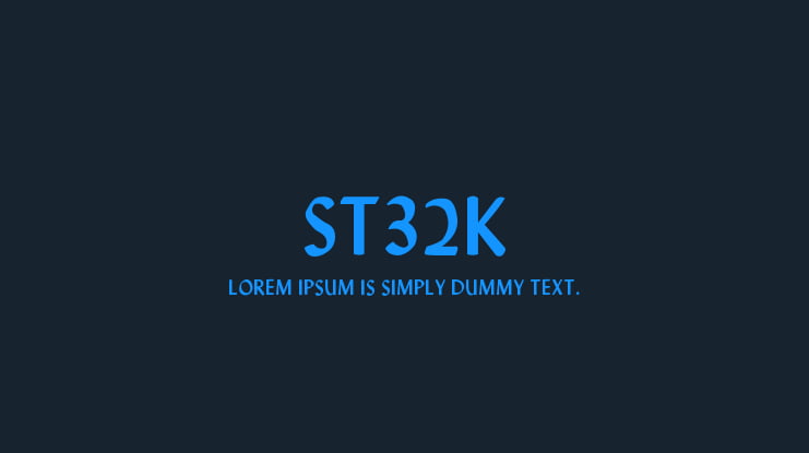 St32k Font Family