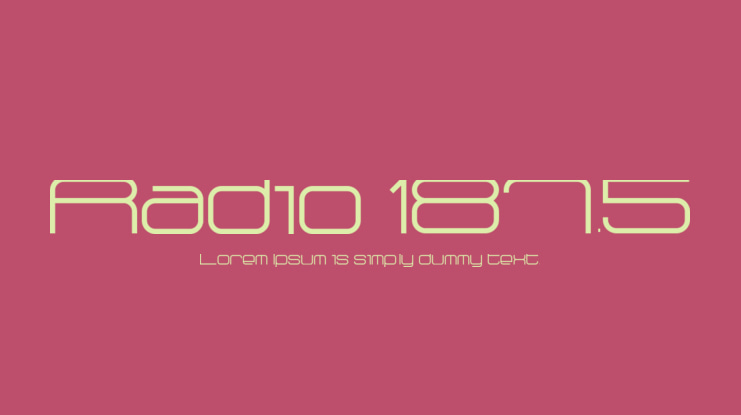 Radio 187.5 Font Family