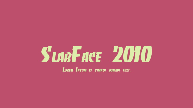 SlabFace 2010 Font