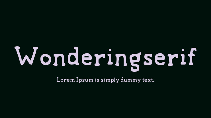 Wonderingserif Font