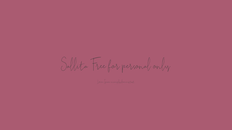 Sallita Free for personal only Font