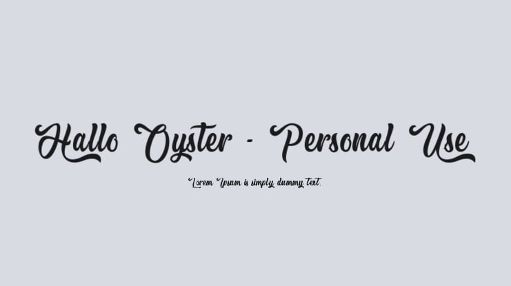 Hallo Oyster - Personal Use Font