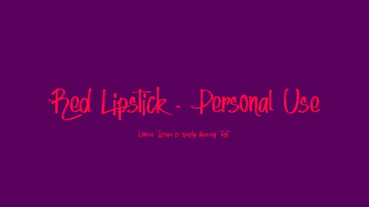 Red Lipstick - Personal Use Font