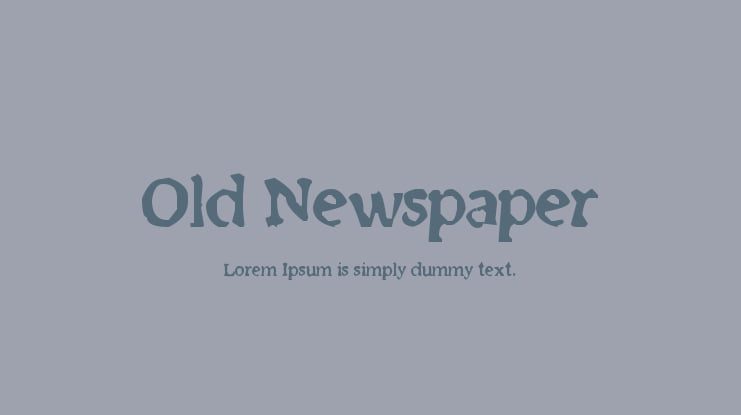 Old Newspaper Font