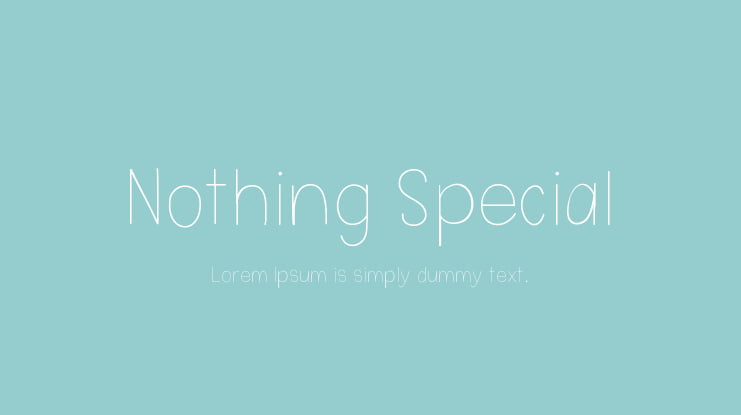 Nothing Special Font