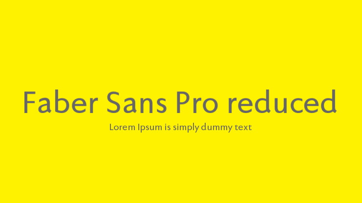 Faber Sans Pro reduced Font Family