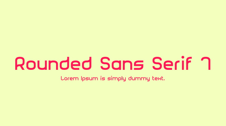 Rounded Sans Serif 7 Font