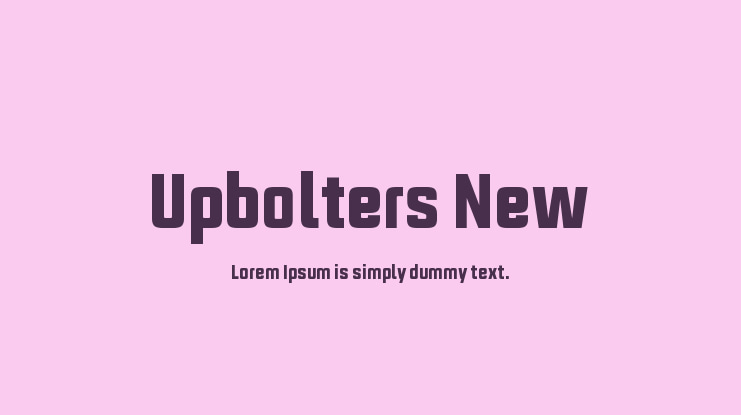 Upbolters New Font Family