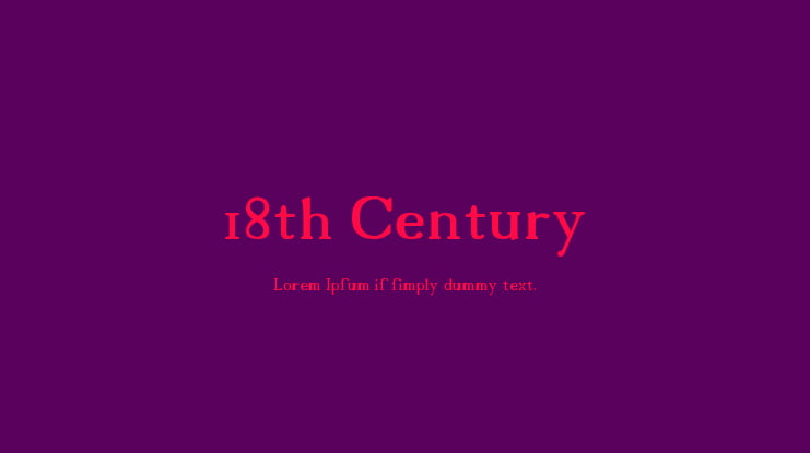18th Century Font