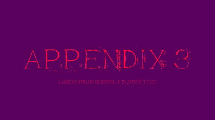 Appendix 3 Font