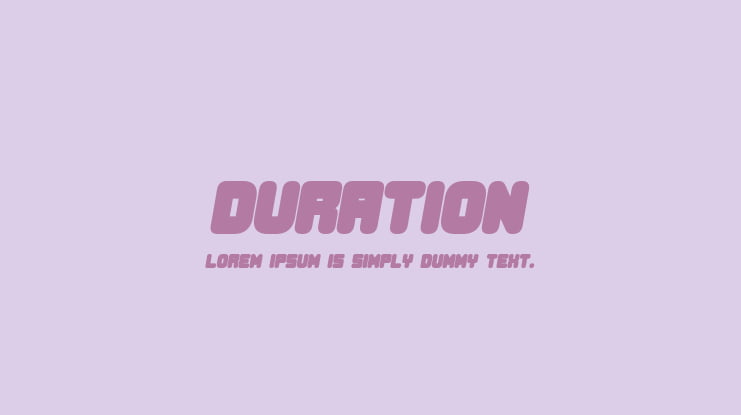 Duration Font Family