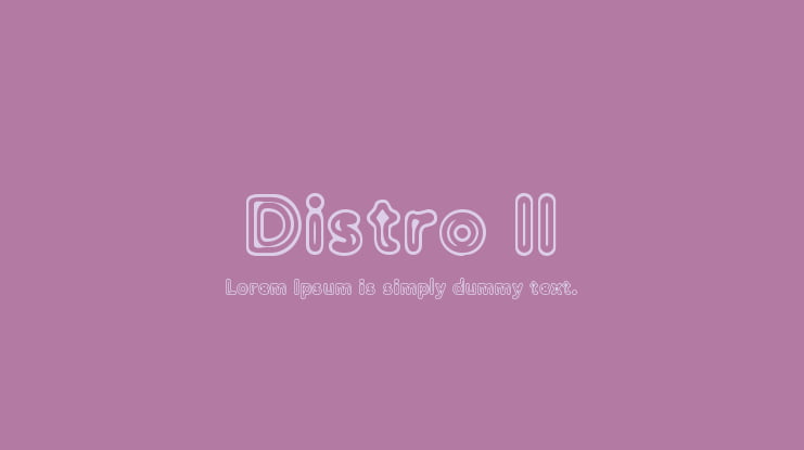 Distro II Font Family