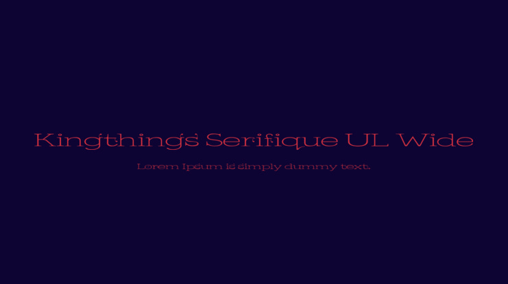 Kingthings Serifique UL Wide Font