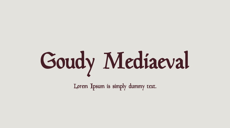Goudy Mediaeval Font Family