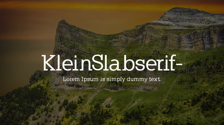 KleinSlabserif- Font Family