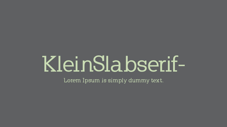 KleinSlabserif- Font Family