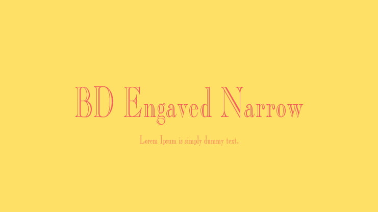 BD Engaved Narrow Font Family