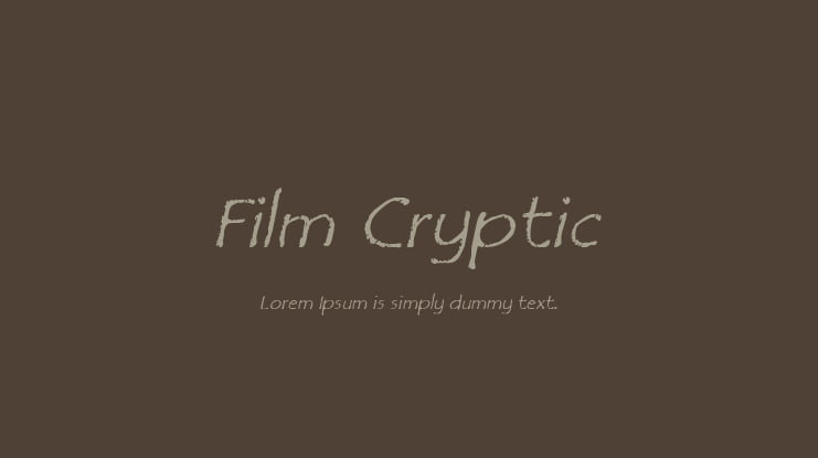 Film Cryptic Font Family