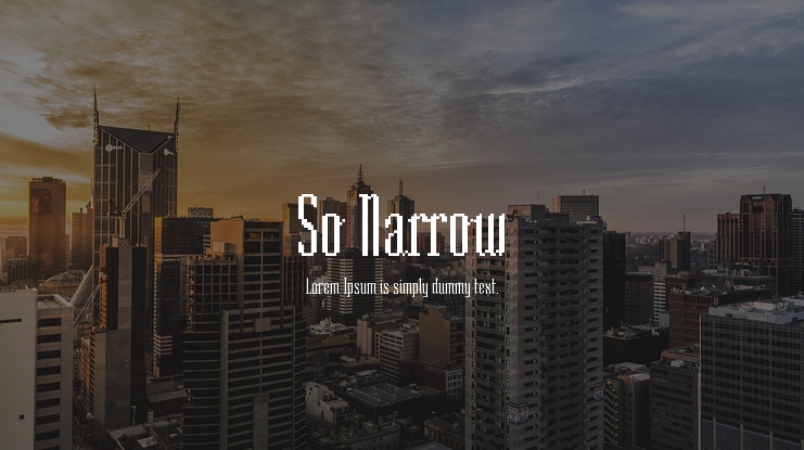 So Narrow Font
