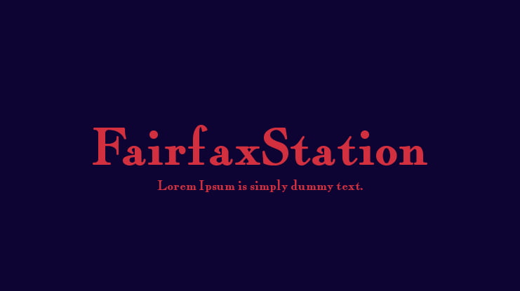 FairfaxStation Font