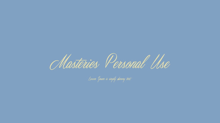 Masterics Personal Use Font