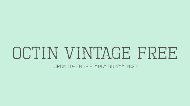 Octin Vintage Free Font