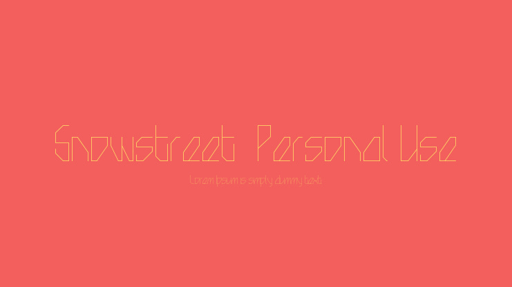 Snowstreet  Personal Use Font Family
