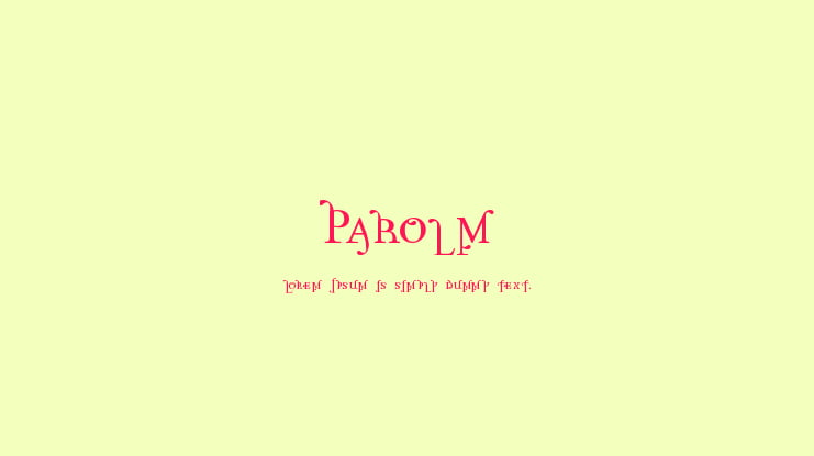 Parolm Font