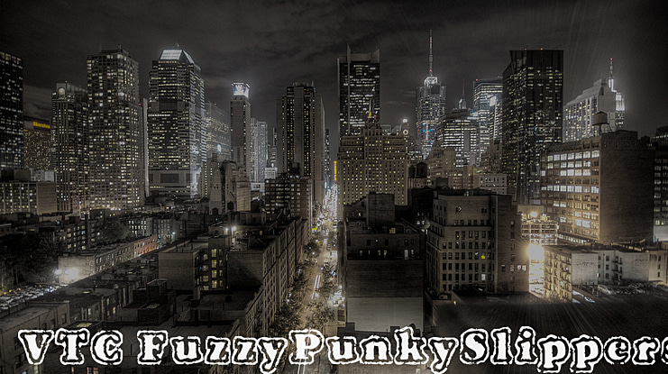 VTC Fuzzy Punky Slippers Font