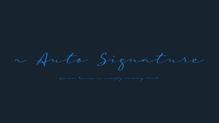 a Auto Signature Font