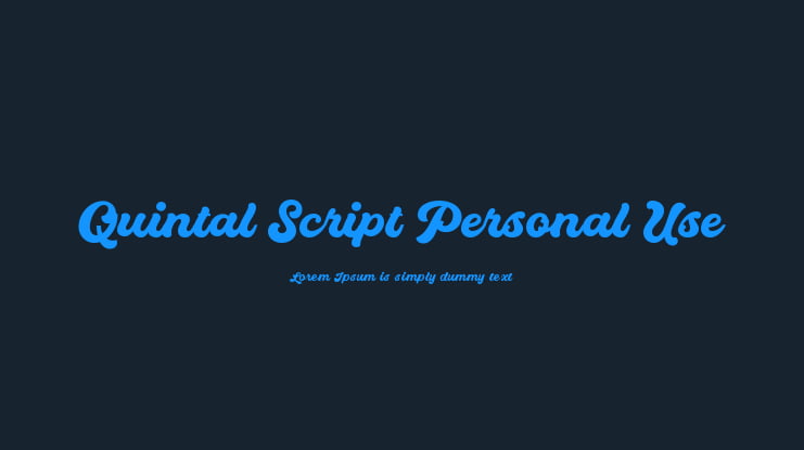 Quintal Script Personal Use Font