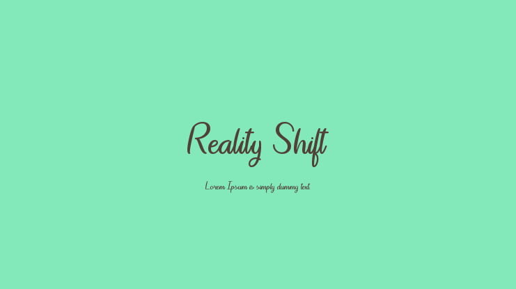 Reality Shift Font