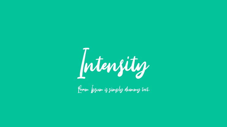 Intensity Font