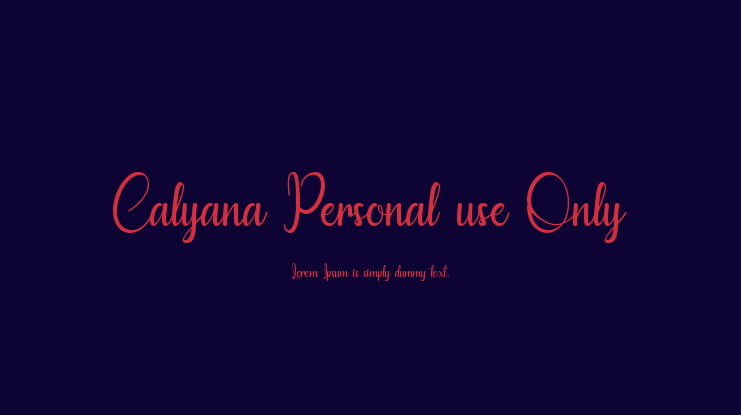 Calyana Personal use Only Font