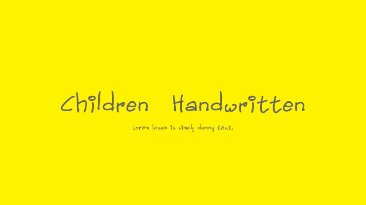 Children  Handwritten Font