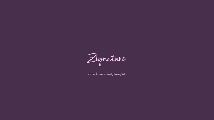 Zignature Font