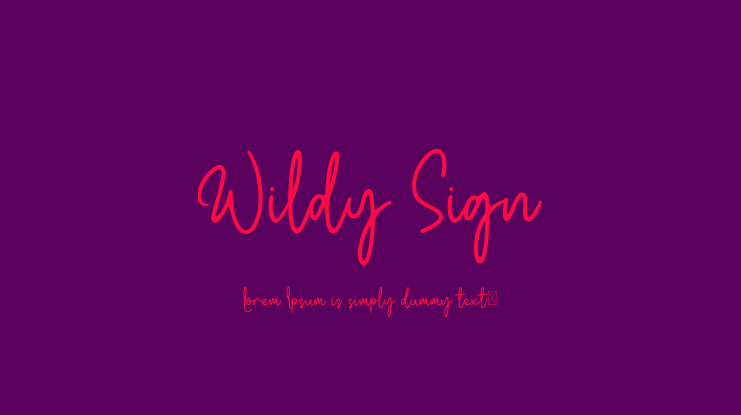 Wildy Sign Font