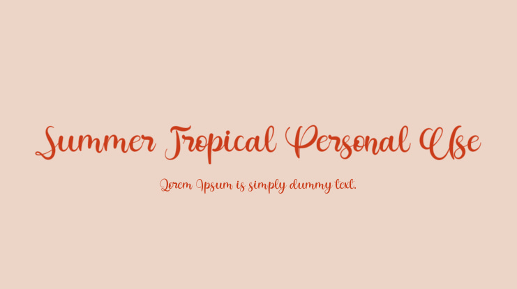 Summer Tropical Personal Use Font