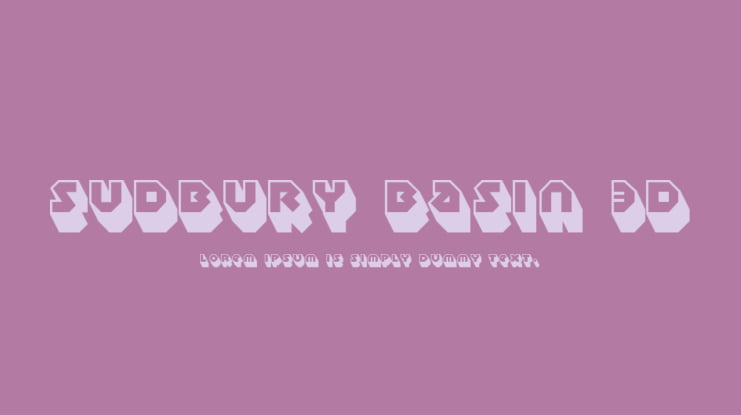 Sudbury Basin 3D Font