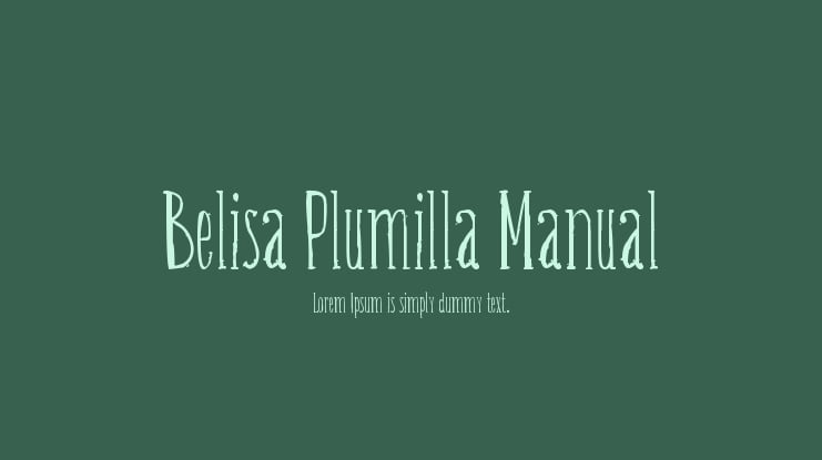 Belisa Plumilla Manual Font